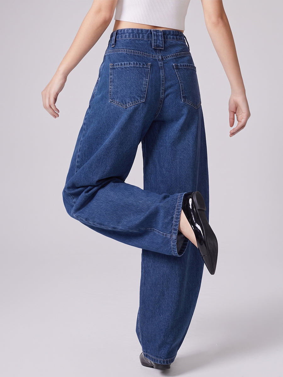 Horseshoe Hype Barrel Leg Jeans – Blue