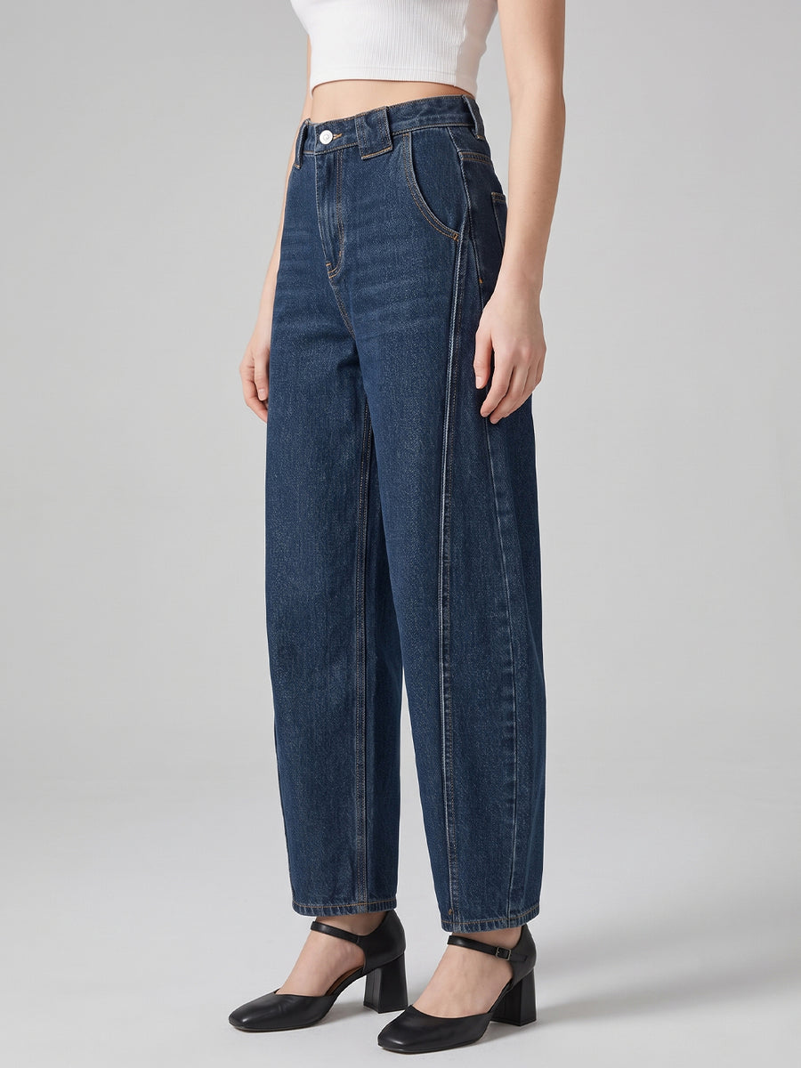 Horseshoe Hype Barrel Leg Jeans – Dark Blue