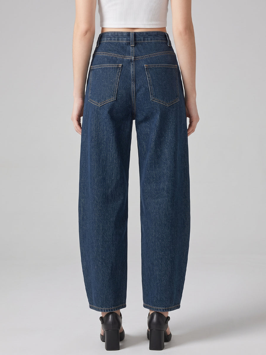 Horseshoe Hype Barrel Leg Jeans – Dark Blue