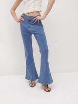 Gen Z Retro Bootcut Jeans – High Rise Bootcut Jeans Front View – Glossia Fashion