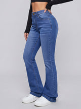 Snatched Waist Bootcut Jeans – Blue