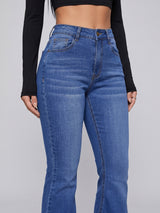 Snatched Waist Bootcut Jeans – Blue