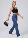 Snatched Waist Bootcut Jeans – Dark Blue