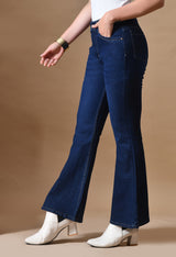 Urban Chic Slim Bootcut Jeans – High Rise Bootcut Jeans Side View – Glossia Fashion