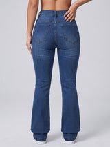 Snatched Waist Bootcut Jeans – Dark Blue