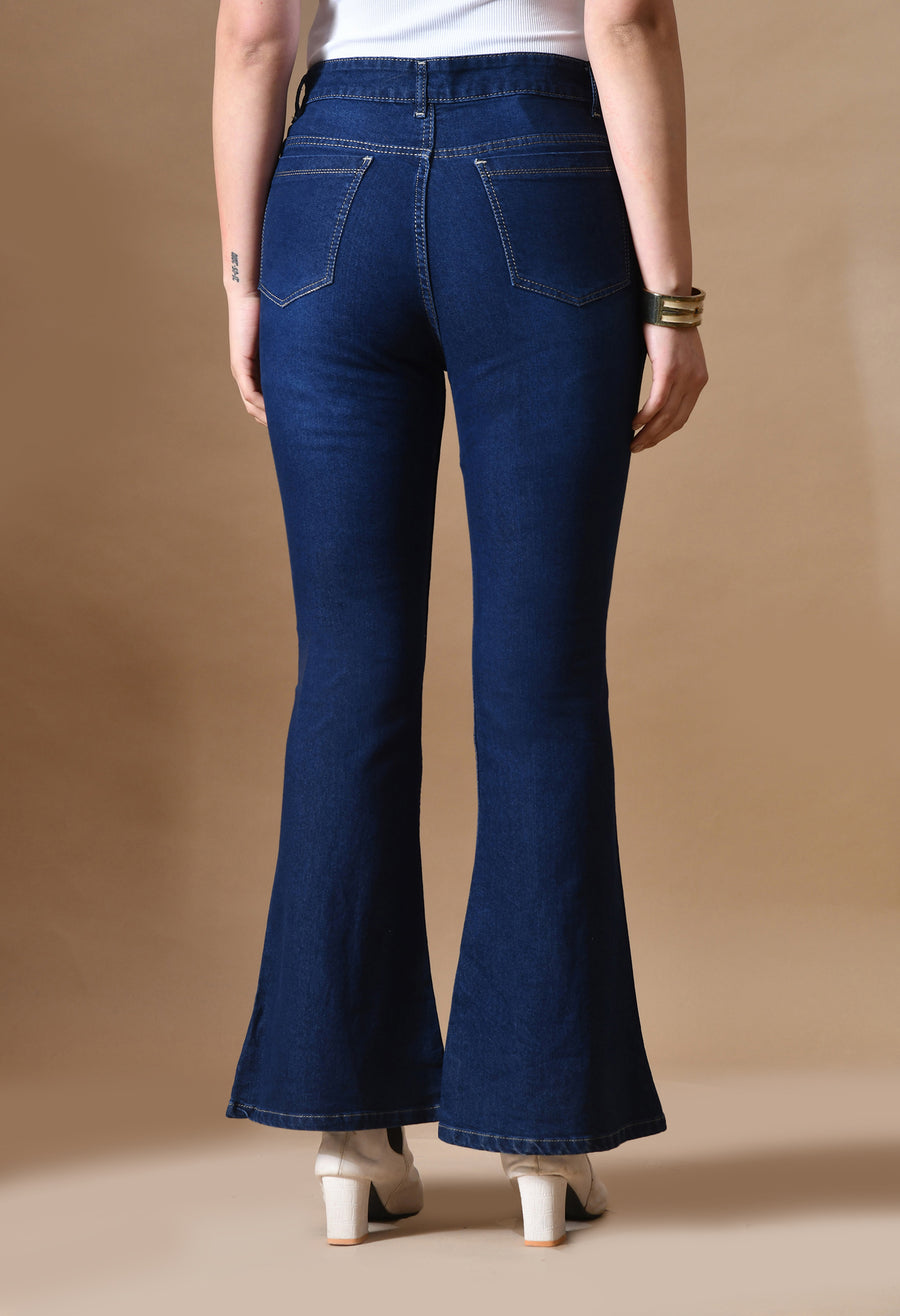 Urban Chic Slim Bootcut Jeans – High Rise Bootcut Jeans Back View – Glossia Fashion