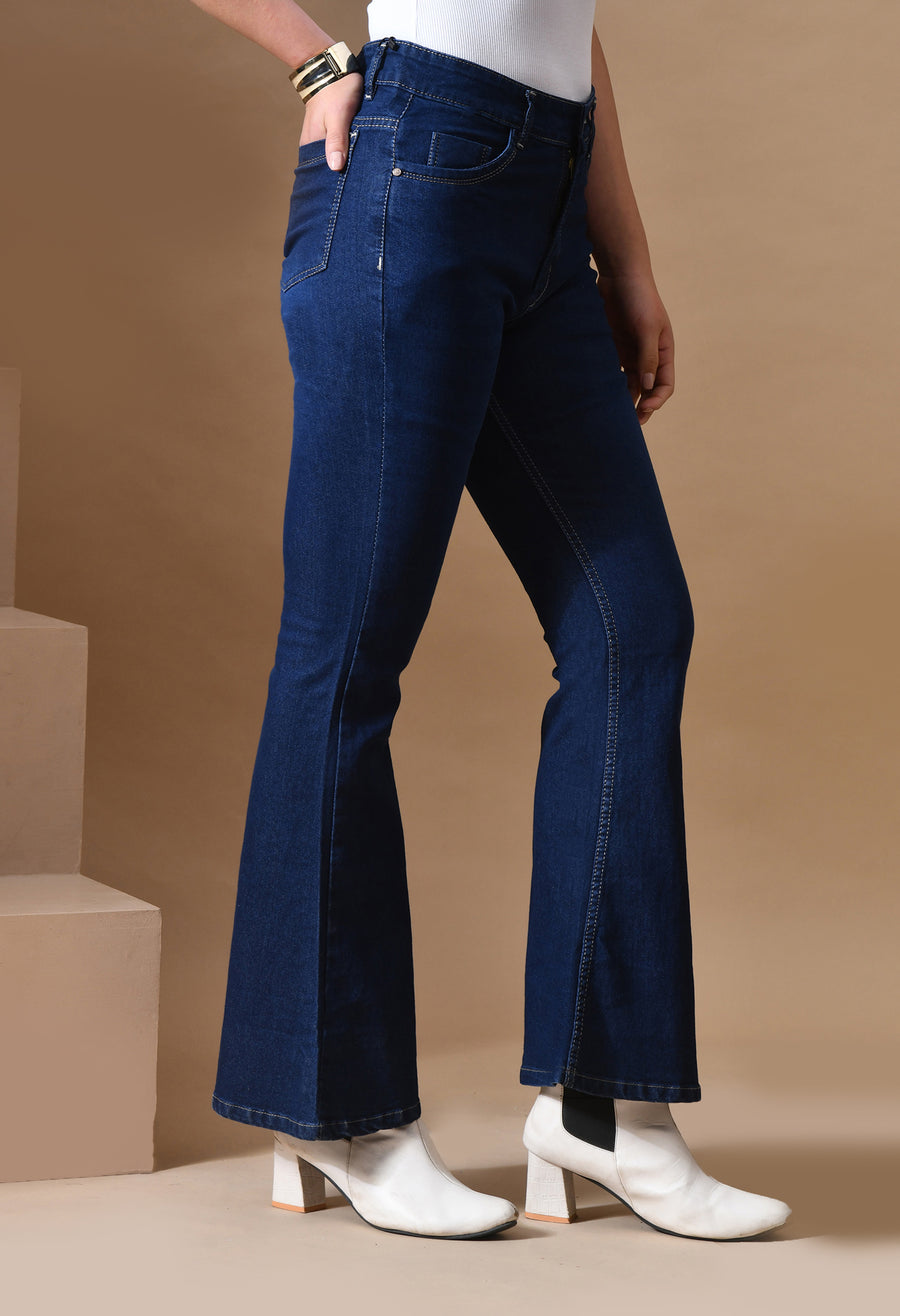 Urban Chic Slim Bootcut Jeans – High Rise Bootcut Jeans Style View – Glossia Fashion