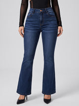 Snatched Waist Bootcut Jeans – Navy Blue