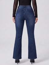 Snatched Waist Bootcut Jeans – Navy Blue