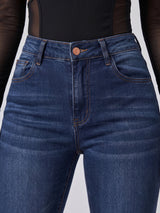 Snatched Waist Bootcut Jeans – Navy Blue