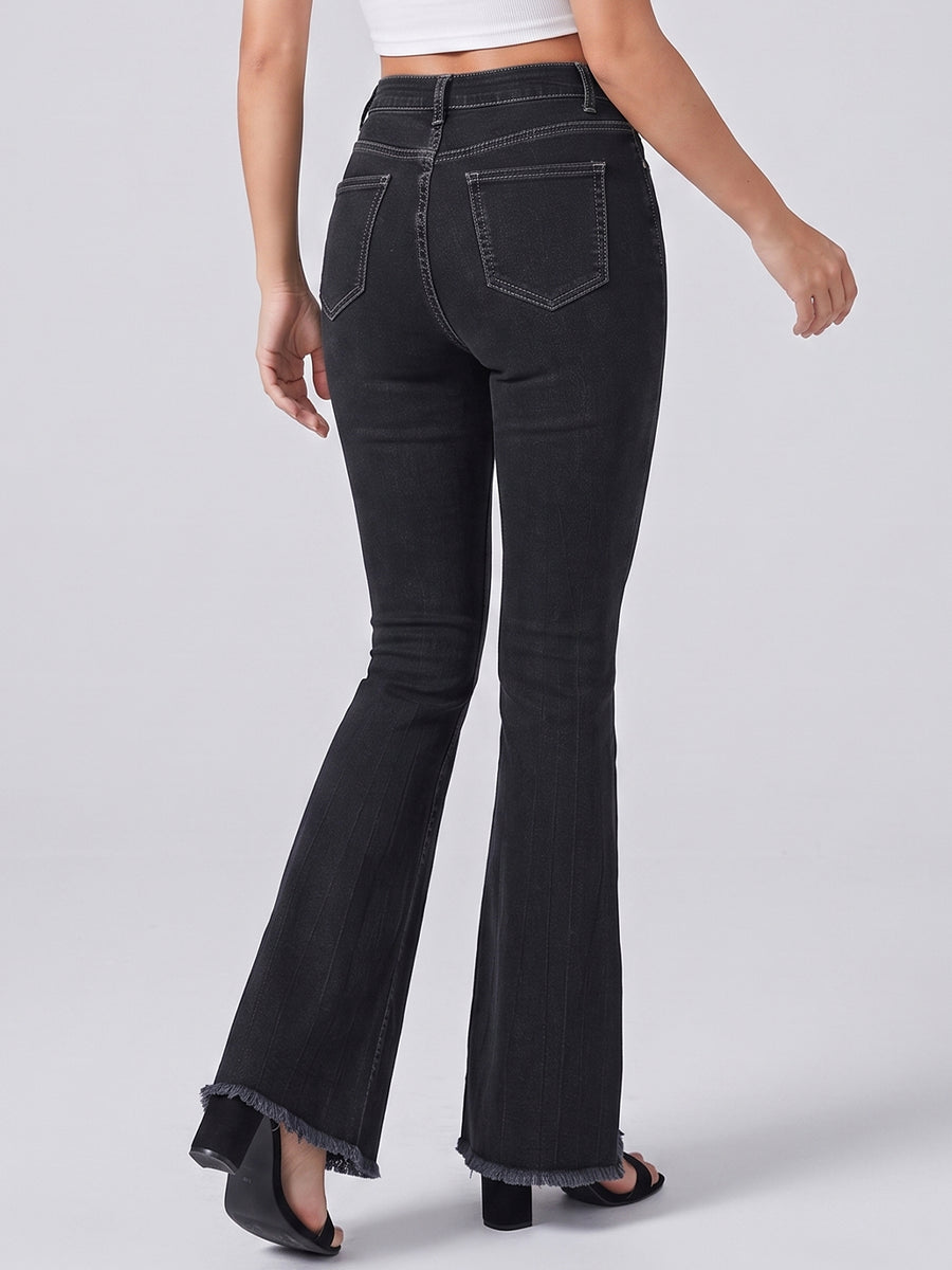 Fringe Benefits Flared Jeans – Black