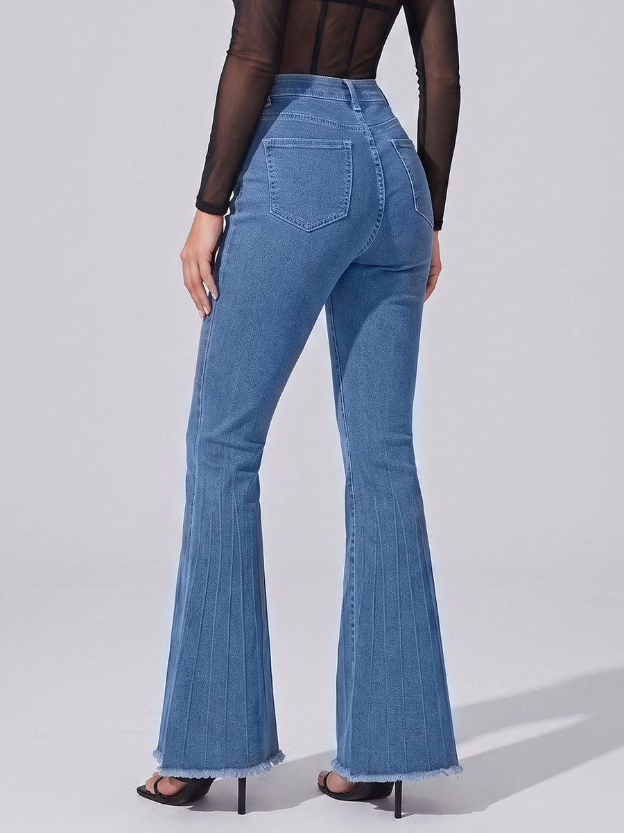 Fringe Benefits Flared Jeans – Blue