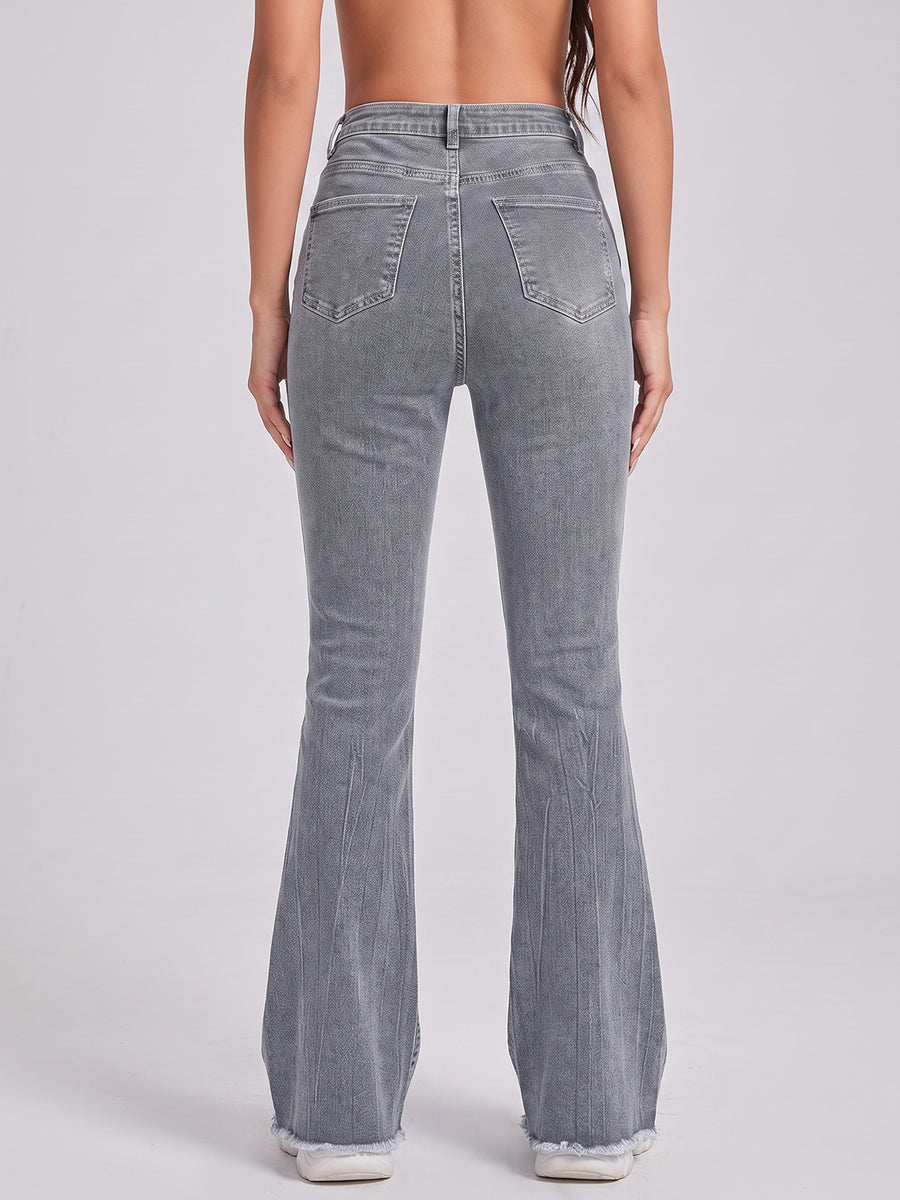 Fringe Benefits Flared Jeans – Grey