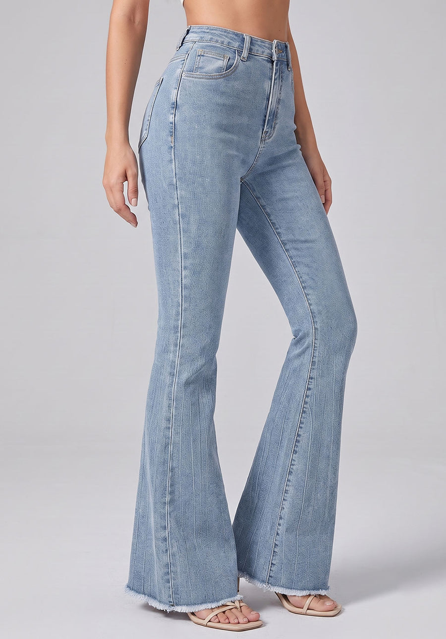 Fringe Benefits Flared Jeans – Light Blue