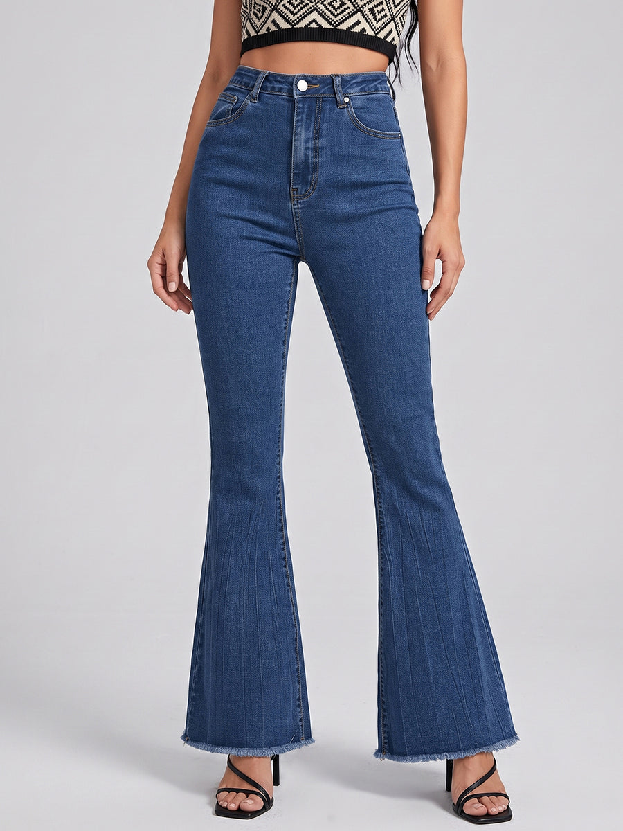 Fringe Benefits Flared Jeans – Navy Blue