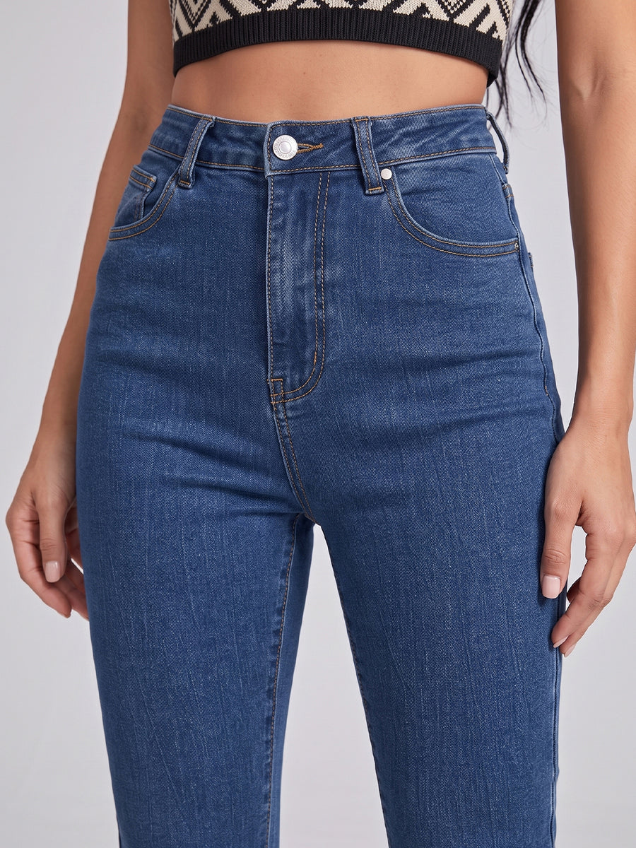 Fringe Benefits Flared Jeans – Navy Blue
