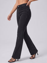 Sleek Streak Bootcut Jeans – Black
