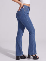 Sleek Streak Bootcut Jeans – Blue