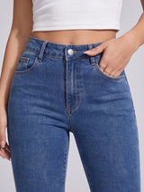 Sleek Streak Bootcut Jeans – Blue