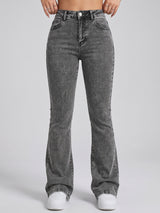 Sleek Streak Bootcut Jeans – Grey