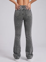 Sleek Streak Bootcut Jeans – Grey