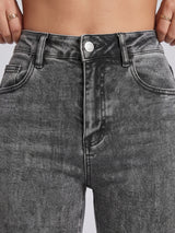 Sleek Streak Bootcut Jeans – Grey