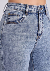 Sleek Streak Bootcut Jeans – Light Blue