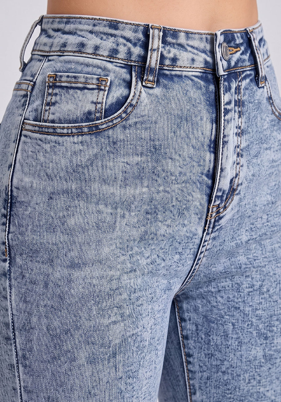 Cloud Blue Slim-Flare Denim