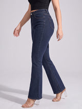 Sleek Streak Bootcut Jeans – Navy Blue