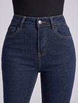 Sleek Streak Bootcut Jeans – Navy Blue