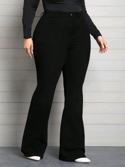 Curve Hugger Flare Jeans