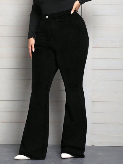 Curve Hugger Flare Jeans