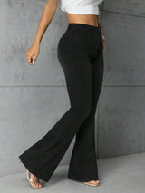 Body Fit Black Flare Denim – Black Flare Jeans Style View – Glossia Fashion