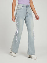 Frost Vibe Lace-Up Flared Jeans