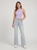 Frost Vibe Lace-Up Flared Jeans