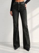 Moody Wash Bootcut Jeans – Black