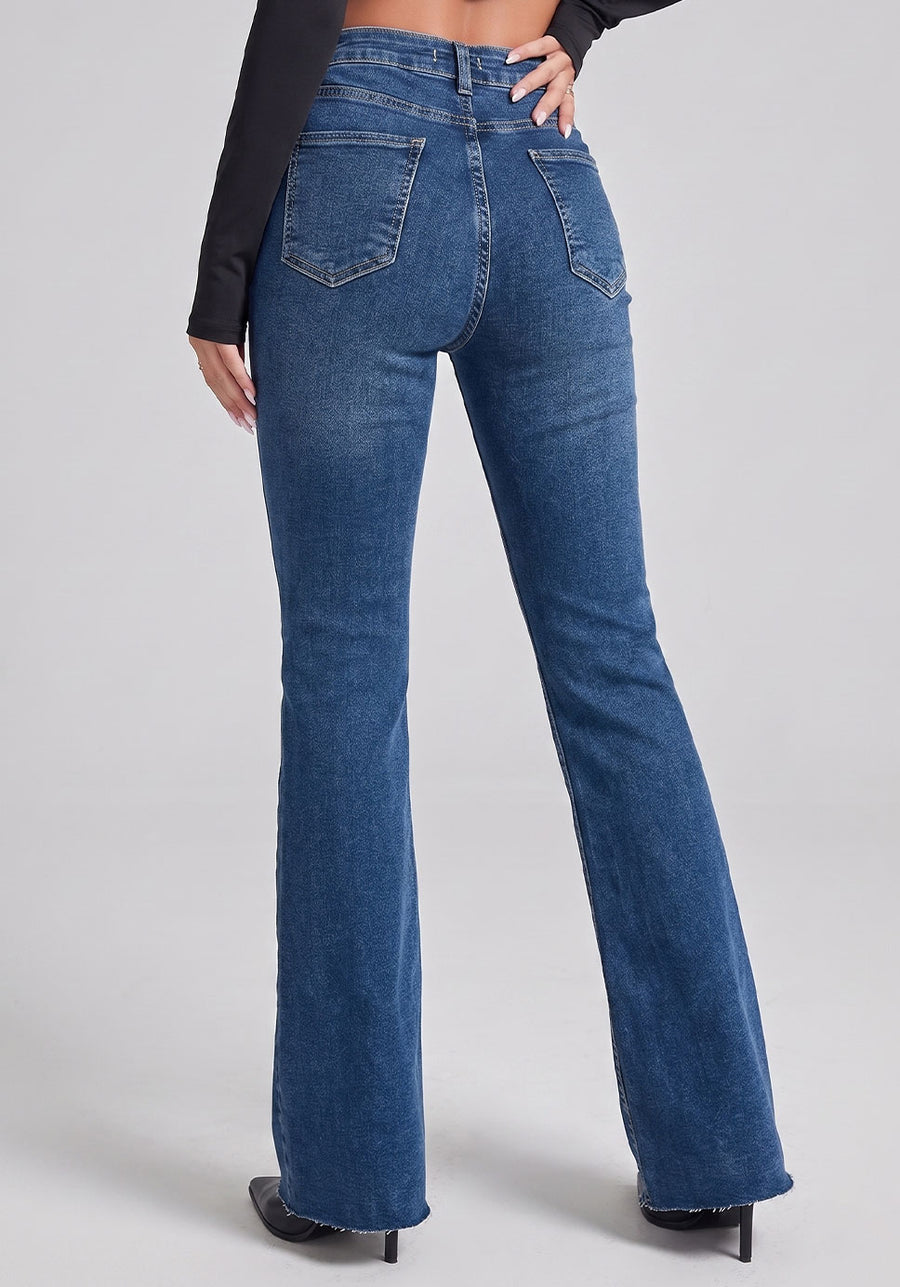 Moody Wash Bootcut Jeans – Blue