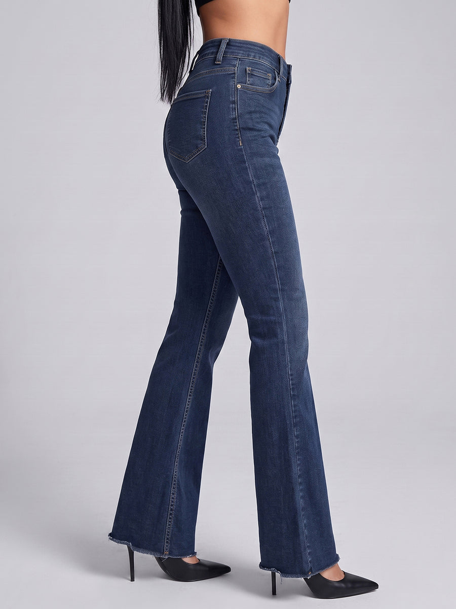 Moody Wash Bootcut Jeans – Dark Blue