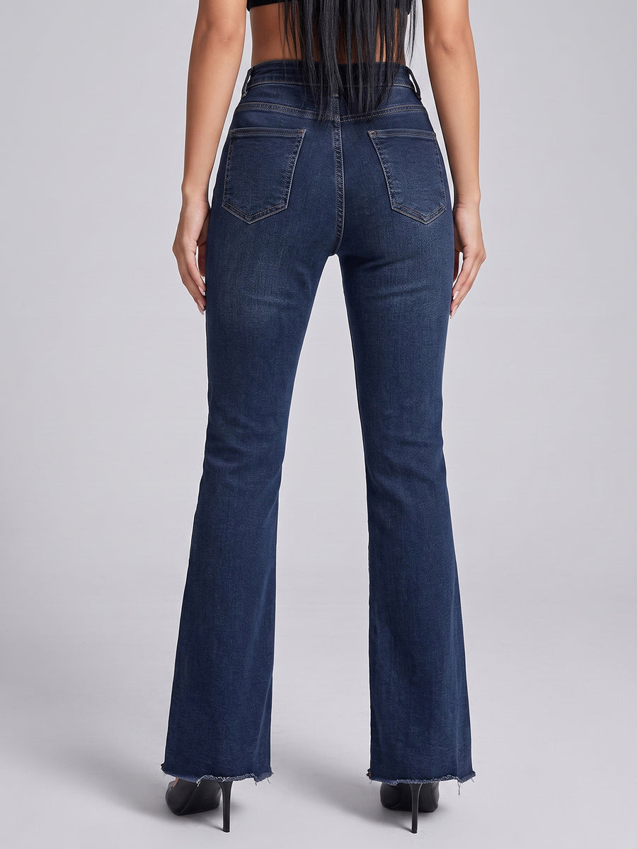 Moody Wash Bootcut Jeans – Dark Blue