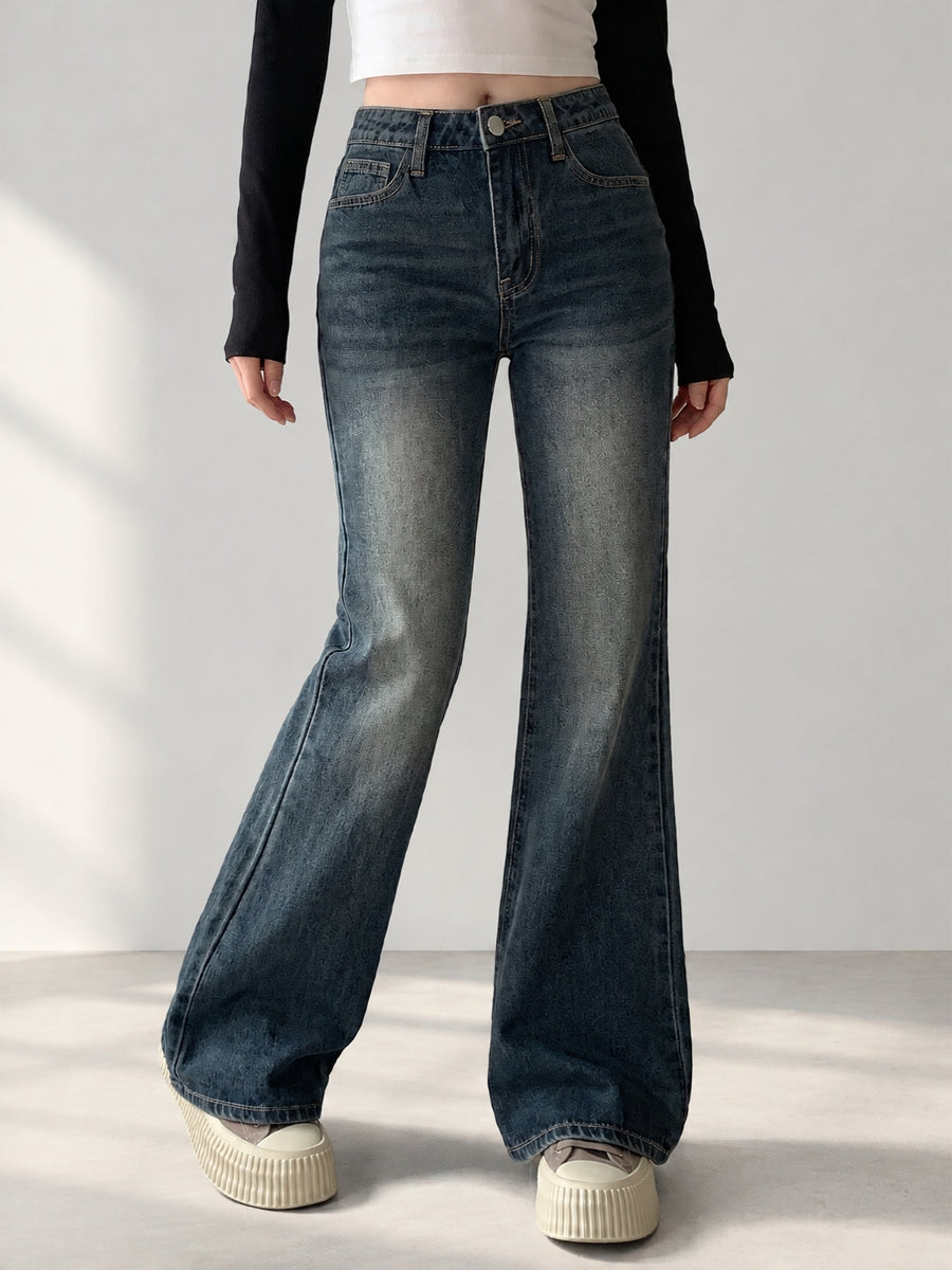 Vintage Tint Flared Bootcuts – Brown Blue