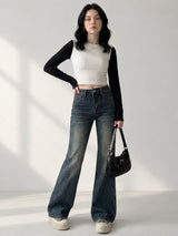 Vintage Tint Flared Bootcuts – Brown Blue