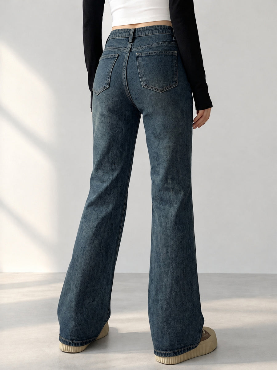 Vintage Tint Flared Bootcuts – Brown Blue