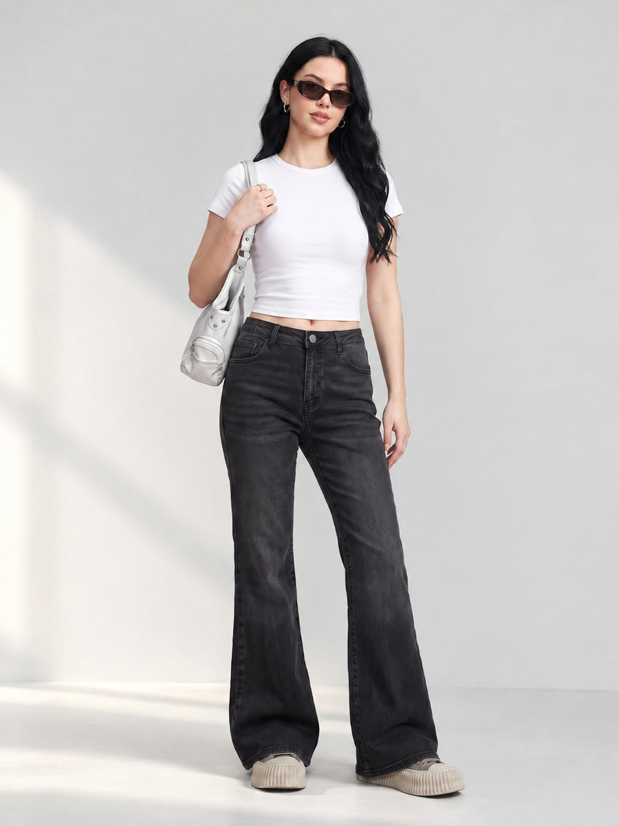 Vintage Tint Flared Bootcuts – Black
