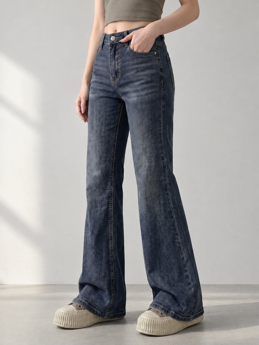 Vintage Tint Flared Bootcuts – Dark Blue