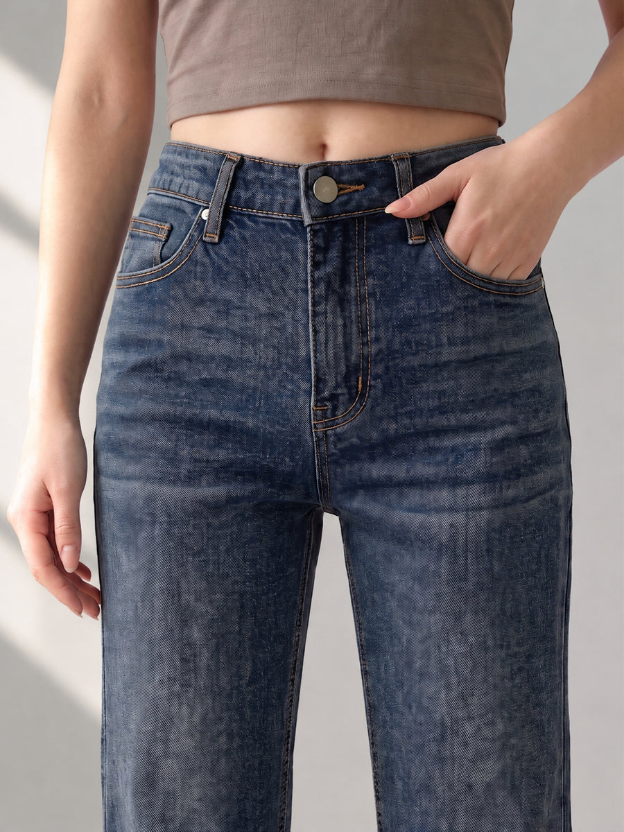 Vintage Tint Flared Bootcuts – Dark Blue