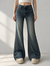 Vintage Tint Flared Bootcuts – Green Tint Blue