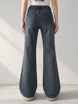 Vintage Tint Flared Bootcuts – Green Tint Blue
