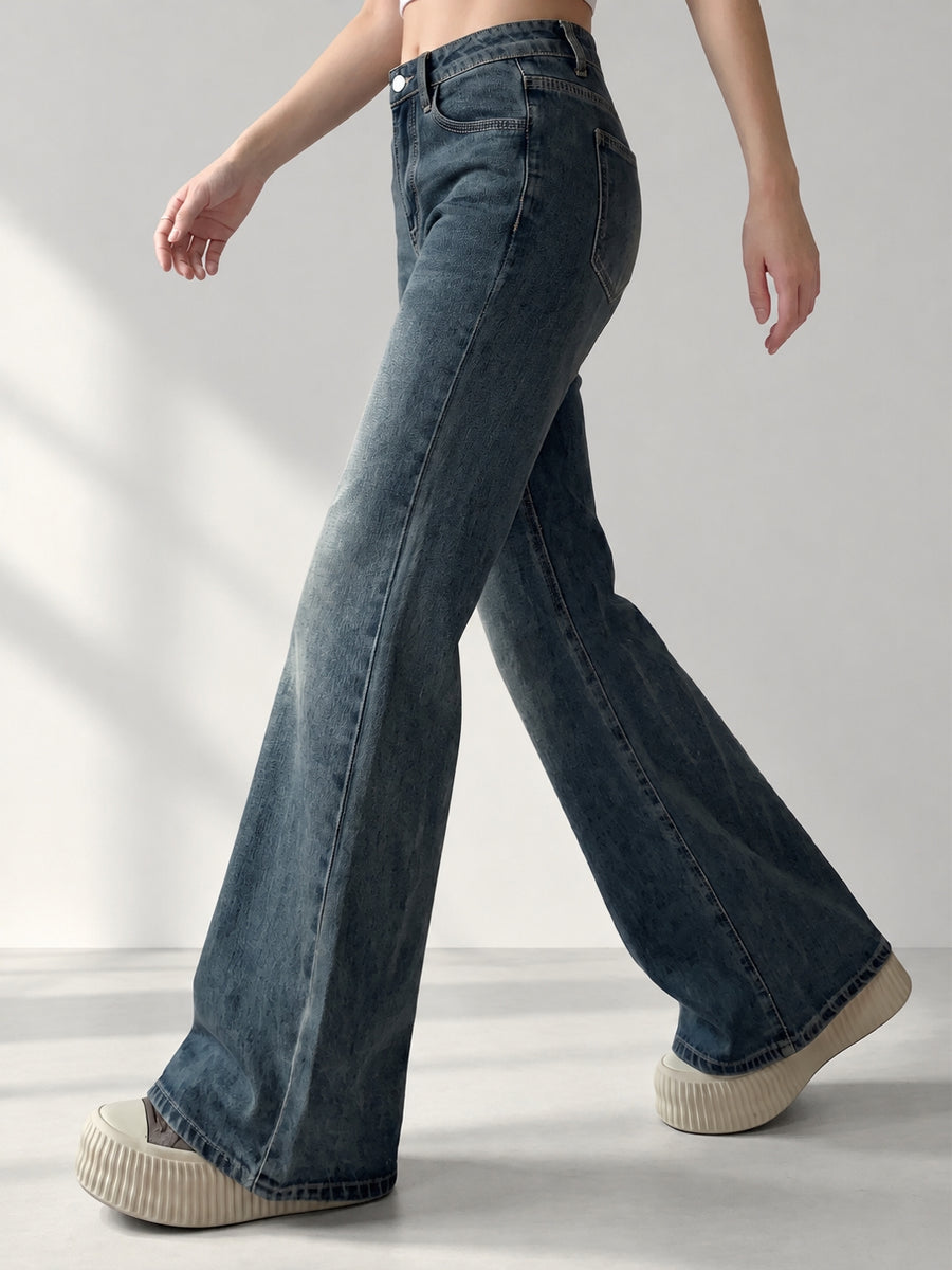 Vintage Tint Flared Bootcuts – Green Tint Blue