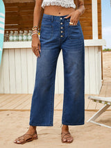 Button Up Beach Wide Legs