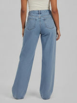 Bow Down Wide Leg Jeans – Light Blue